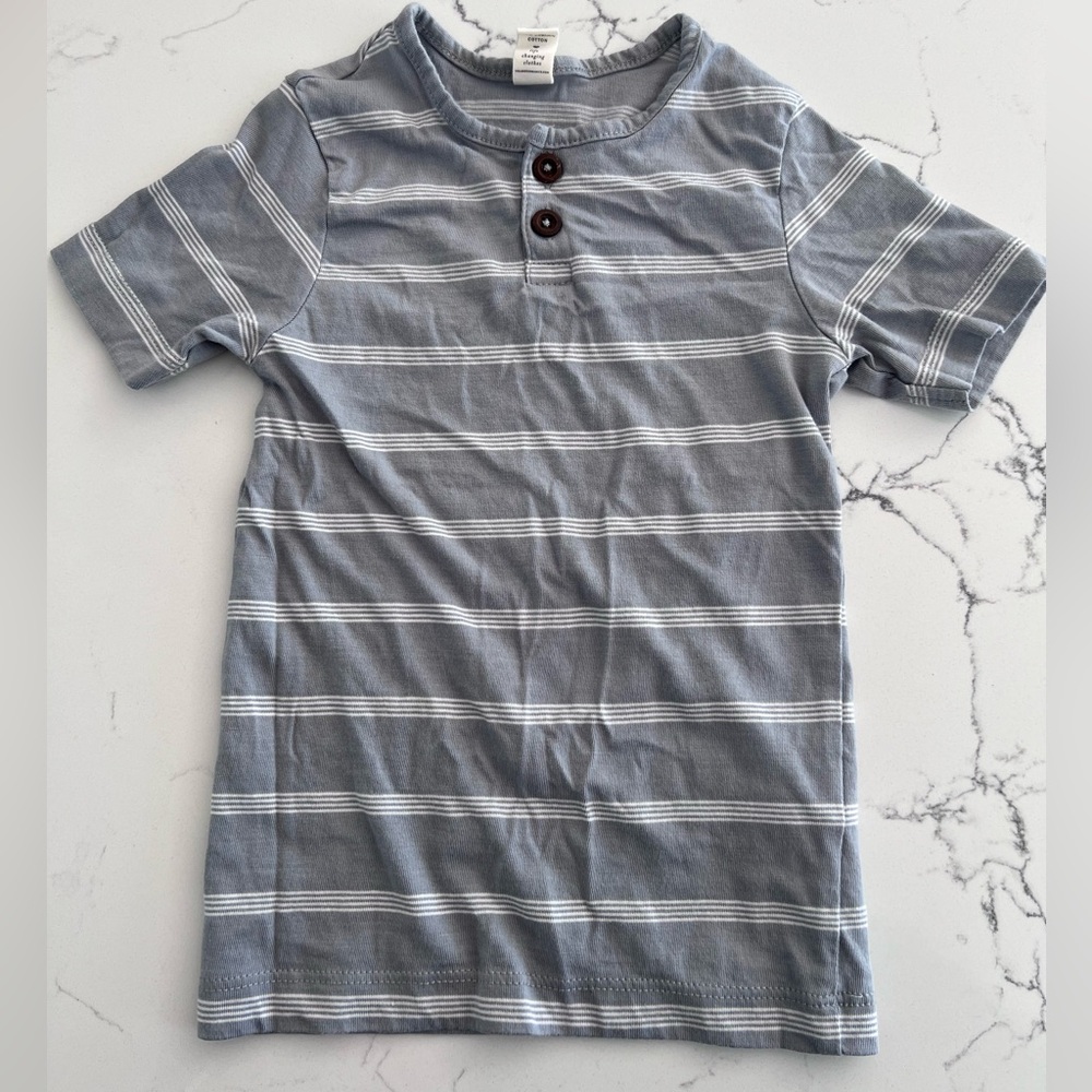 Colored Organics Striped Short Sleeve Henley